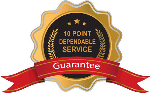 10 point service guarantee badge
